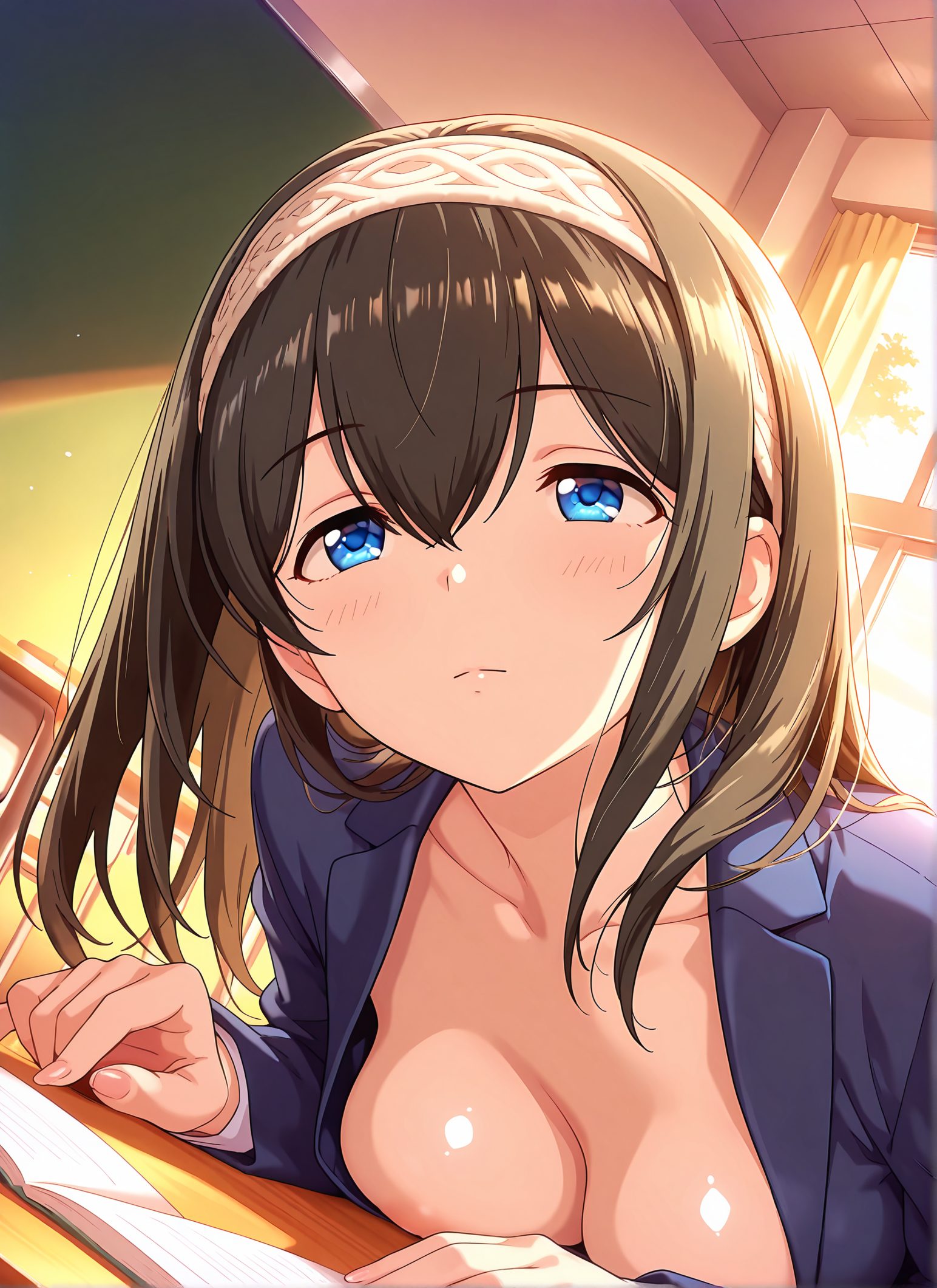 鷺沢文香が魅力的な鷺沢文香の二次創作AIイラスト