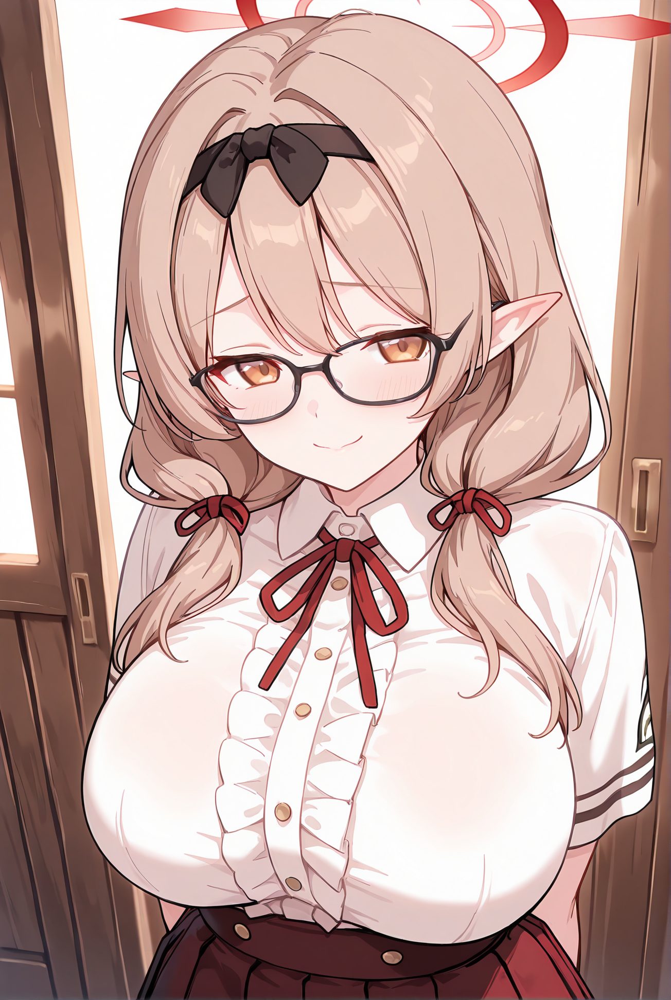 ヘアバンドが魅力的な火宮チナツの二次創作AIイラスト