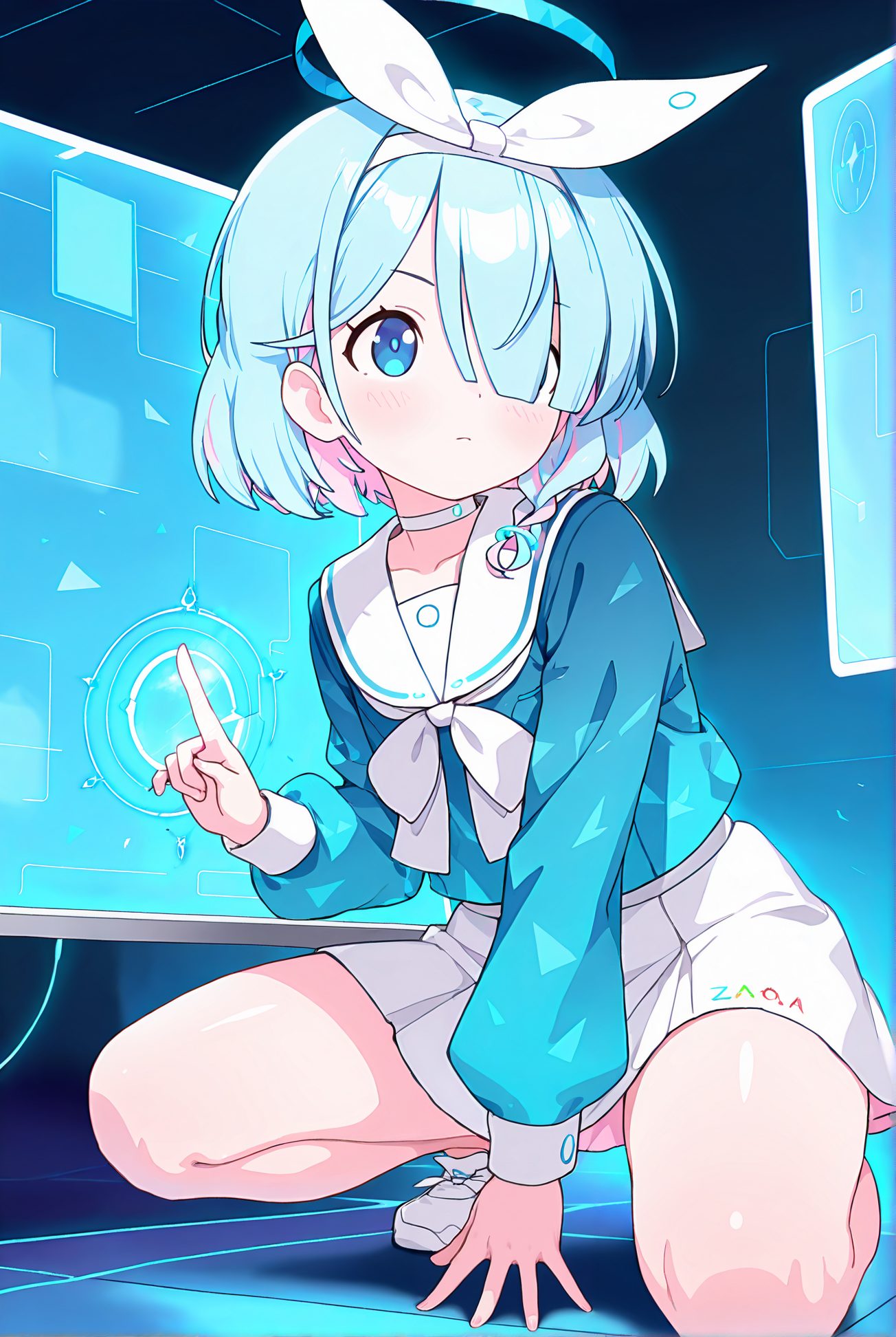 チョーカー・口閉じのアロナのAIイラスト