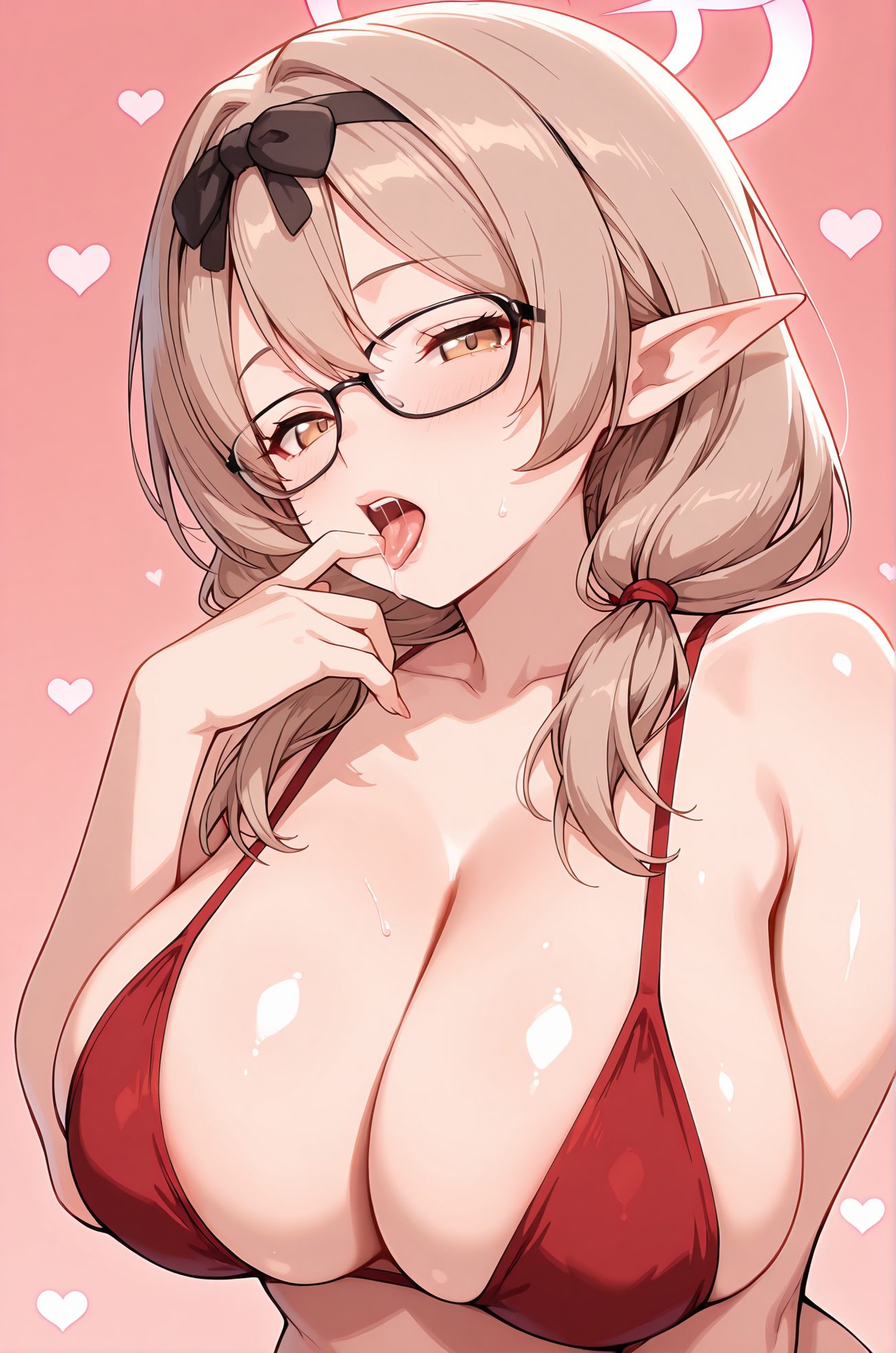 水着×赤面！火宮チナツのエロ可愛いAIイラスト